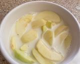 A picture of step 2 of Apple fries with caramel.