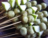 Foto langkah ke 10 dari resep Sate Tempe Sayur Bumbu Kacang.