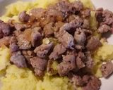 A picture of step 3 of Bangers n mash with a twist.