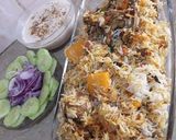 A picture of step 4 of Chicken aloo ki biryani.