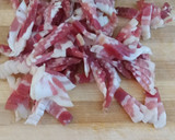 Foto del paso 1 de la receta: Arroz con calabacín, zanahoria y panceta fina
