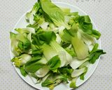 Hình bước làm 1 của món Cải Chíp Trộn Tương Đậu 청경채 무침
