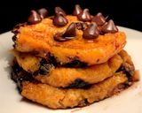 Foto del paso 5 de la receta: Pancakes de calabaza -Zapallo fit saludables riquísimos (veganos sin huevo, sin harina, sin manteca)