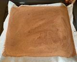 A picture of step 4 of Yule Log with Meringue Mushrooms.
