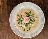 A picture of step 5 of Risotto with Asparagus & Shrimp.