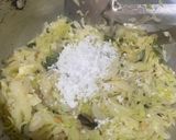 A picture of step 3 of Cabbage Poriyal.