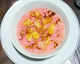 Foto langkah ke 5 dari resep Sütlaç (Puding Nasi buah Naga topping Almond).