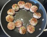 A picture of step 3 of Tsukune (Japanese style turkey meatballs).