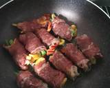 Vegetable beef roll teriyaki langkah memasak 4 foto