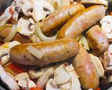 A picture of step 4 of Sausage, Peppers, Onions and Mushrooms.