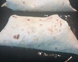 A picture of step 5 of Leftovers: Lamb and Bean Burrito and a Puddle of Hot Sauce.