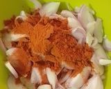 A picture of step 2 of Gongura Chicken.