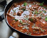 A picture of step 8 of Chettinad masala mutton curry.