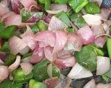 A picture of step 1 of Kadhai Chicken.