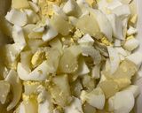 A picture of step 3 of Thabi’s potatoes salad.