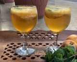 A picture of step 3 of Chunky peach malt drink 🍹🍑.