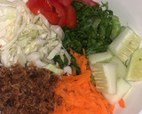 A picture of step 1 of Beef floss salad.