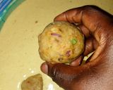 A picture of step 9 of Beans balls II.