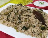 A picture of step 7 of Soya Matar Pulao.