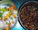 A picture of step 1 of Black chana salad.