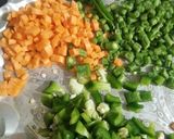 A picture of step 1 of Veg vermicelli (in pressure cooker).
