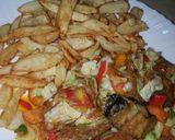 A picture of step 5 of Dankali with fish and veg.