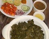 A picture of step 1 of Moringa salad 🥗.
