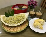 Hình bước làm 2 của món Xôi lá dứa sầu riêng