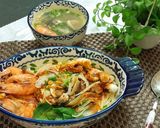 Hình bước làm 2 của món Mì trộn phomai