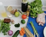 A picture of step 1 of Chicken Yakitori, crunchy lettuce wrap.