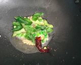 A picture of step 2 of French beans poriyal.