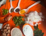 A picture of step 1 of Sorghum flour Upama.