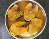 A picture of step 1 of Coconut milk fish.