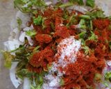 A picture of step 4 of Poha onion triangle samosa.