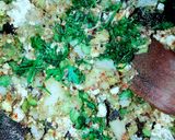A picture of step 3 of Aloo Mutter Paneer in Poha Packets.