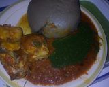 A picture of step 4 of Amala, ewedu& catfish stew.
