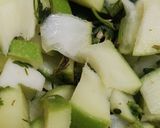 A picture of step 1 of Mango salad with chips.
