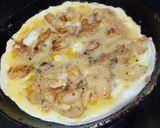 A picture of step 4 of Pizzta (pasta pizza).