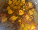 A picture of step 1 of Stir fried cooked potatoes 🥔 🍽.