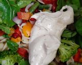 A picture of step 4 of Healthy Pasta Mayo Salad with Veggies and Feta Cheese.
