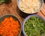 A picture of step 1 of Bolognese sauce - ragù.