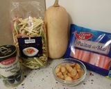 Foto del paso 1 de la receta: Ensalada de pasta fusilli y crema de calabaza con manzanas