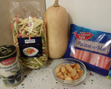 Foto del paso 1 de la receta: Ensalada de pasta fusilli y crema de calabaza con manzanas