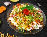A picture of step 5 of Sprouts tikki dahi chaat.