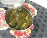 A picture of step 2 of Aaloo Palak.