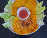 A picture of step 5 of Cabbage omelette eggless.