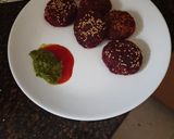 A picture of step 8 of Beetroot and sesame seeds Kebab.