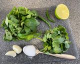 A picture of step 1 of Mint Mayo dip.