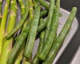 A picture of step 1 of Asparagus & Green Beans with Chilli Lime Dip.