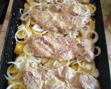 Mustáros - hagymás tarja vele sült burgonyával recept fázis 4 fotója
